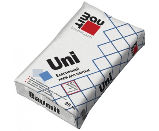 Baumit FlexUni, еластична клейова суміш для облицювання керамогранітними плитками, 25кг